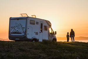 rv at sunset