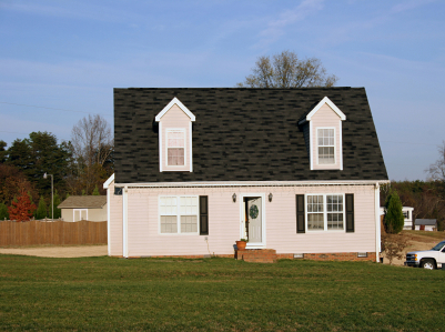 front view of older home